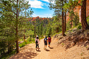 family hiking trail in Bryce Canyon Utah