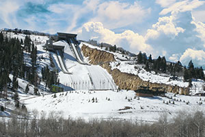 Utah Olympic Park in winter snow