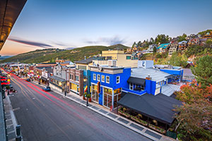 view of Main Street Park City Utah from above